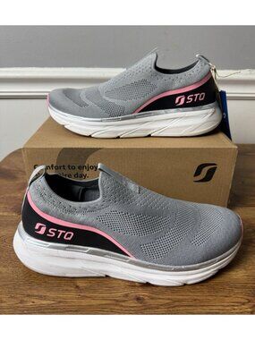 STQ Slip on Sneakers Women Walking Shoes with Arch Support Memory Foam Size 9.5